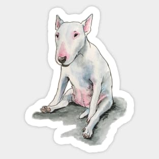 Sitting Silly Bull Terrier Sticker